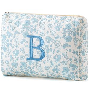 Initial Makeup Bag, Quilted Makeup Bag, Cotton Large Travel Makeup Bag, Cute🌟